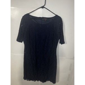 Dana Buchman Womens Sz XL Knee Length 3/4 Sleeve Lace Overlay Lined Dress Blue